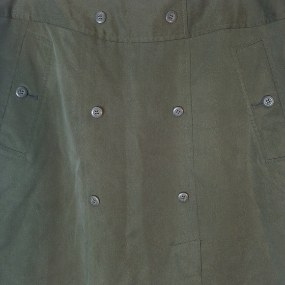 Cass Olive Green Faux Button-Front Skirt - Picture 4 of 10